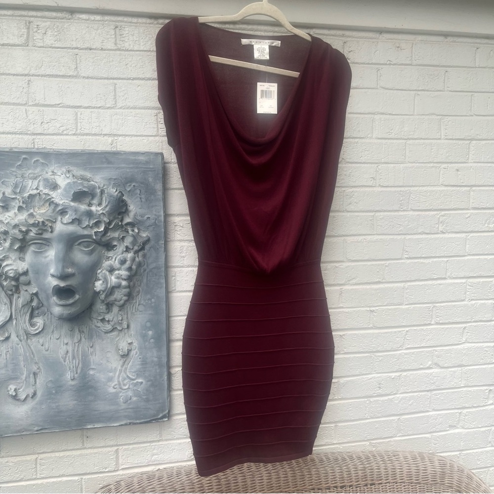 Max Studio Deep Burgundy Mini Dress